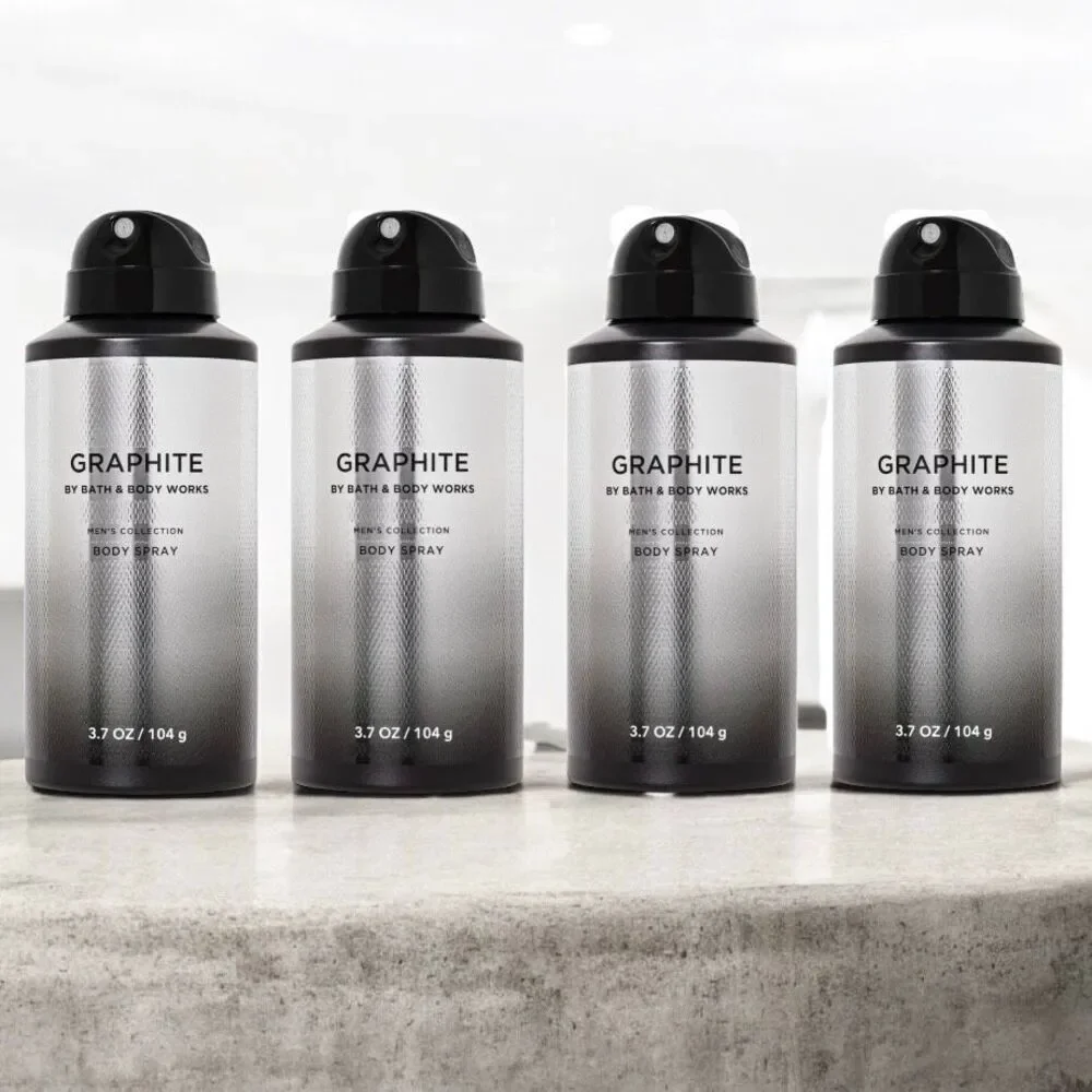 Bath & Body Works Set of 4 Graphite Men’s Collection Bergamot Woods Body Spray